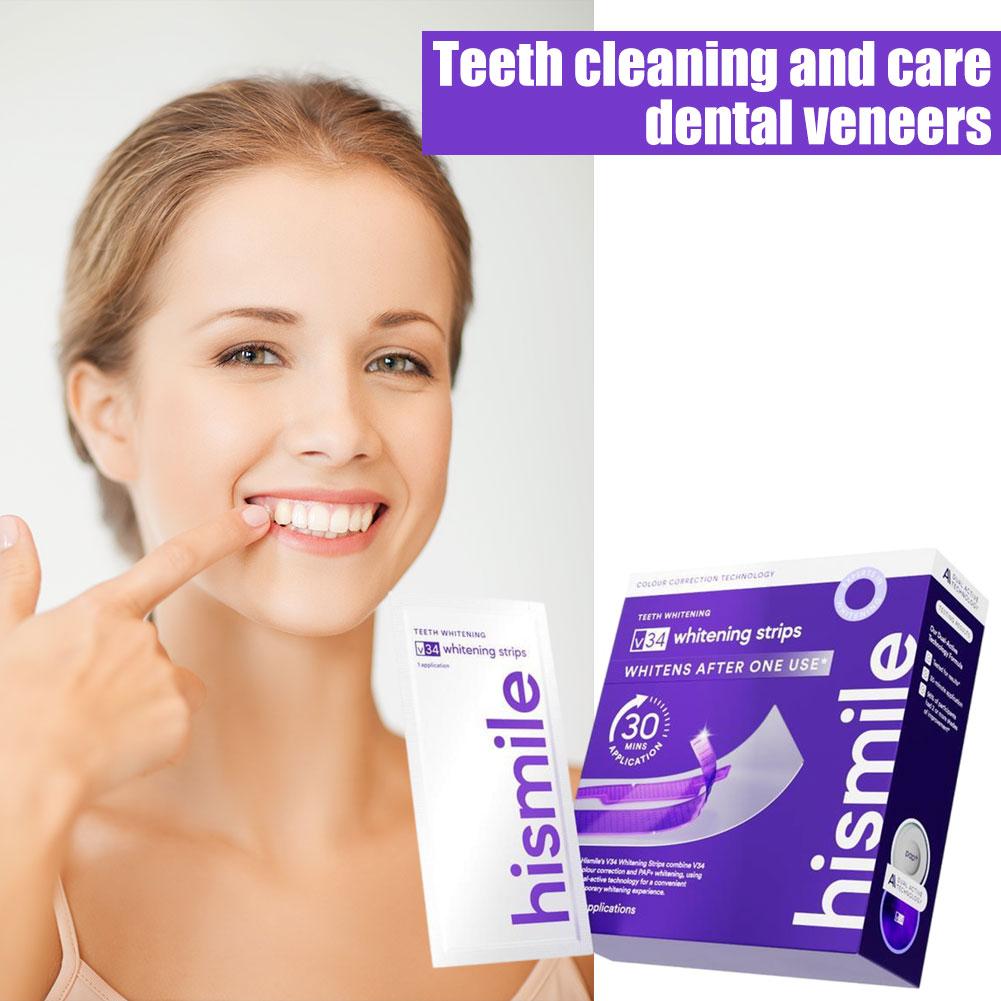 Teeth Whitening Strips - Tira branqueadora de dentes roxa, tratamento