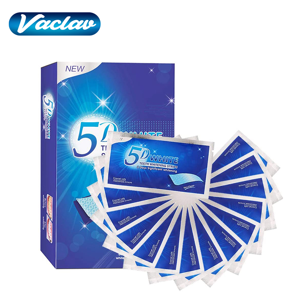 Teeth Whitening Strips - Kit de Clareamento Dental 5D com